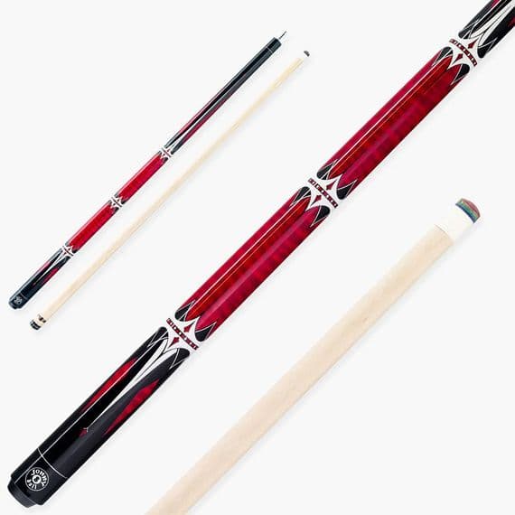 2pc Harpoon Red American Pool Cue with Birch Shaft 13mm
