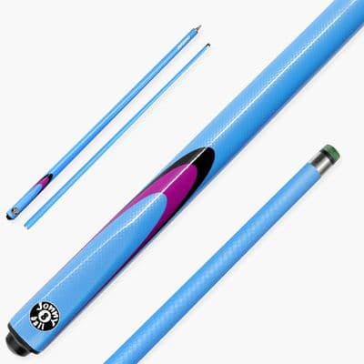 2pc Inferno Graphite & Fiberglass Snooker / Pool Cue - Neon Blue