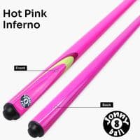 2pc Inferno Graphite & Fiberglass Snooker / Pool Cue - Neon Pink