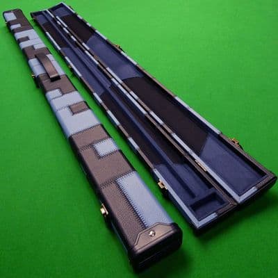 3/4 Black & Blue Patchwork cue case