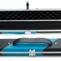 3/4 Halo cue case - Black & Sky Blue striped