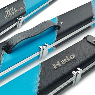 3/4 Halo cue case - Black & Sky Blue striped