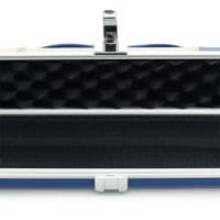 3/4 Halo cue case - Blue & Cream patchwork