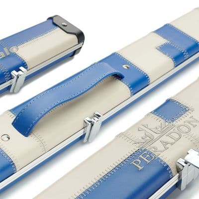 3/4 Halo cue case - Blue & Cream patchwork