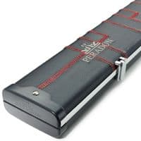 3/4 Halo Plus cue case - Black & Red stitch - Wide 3 sections