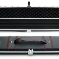 3/4 Halo Plus cue case - Black & Red stitch - Wide 3 sections