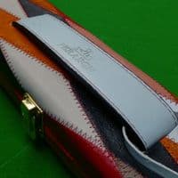 3/4 Peradon Harlequin Leather cue case - Baby blue straps