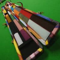 3/4 Peradon Harlequin Leather cue case - Brown straps