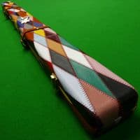 3/4 Peradon Harlequin Leather cue case - Brown straps