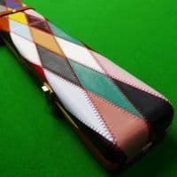 3/4 Peradon Harlequin Leather cue case - Brown straps
