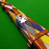 3/4 Peradon Harlequin Leather cue case - Brown straps