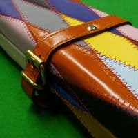 3/4 Peradon Harlequin Leather cue case - Brown straps