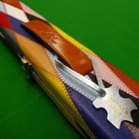 3/4 Peradon Harlequin Leather cue case - Brown straps