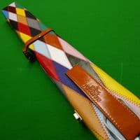 3/4 Peradon Harlequin Leather cue case - Brown straps