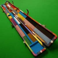 3/4 Peradon Harlequin Leather cue case - Red straps