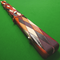 3/4 Peradon Harlequin Leather cue case - Red straps