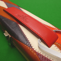 3/4 Peradon Harlequin Leather cue case - Red straps