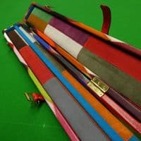 3/4 Peradon Harlequin Leather cue case - Red straps