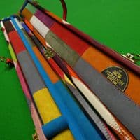 3/4 Peradon Harlequin Leather cue case - Red straps