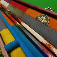 3/4 Peradon Harlequin Leather cue case - Red straps