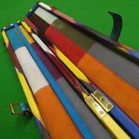 3/4 Peradon Harlequin Leather cue case - Turquoise straps