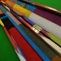 3/4 Peradon Harlequin Leather cue case - Turquoise straps