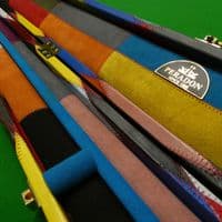 3/4 Peradon Harlequin Leather cue case - Turquoise straps