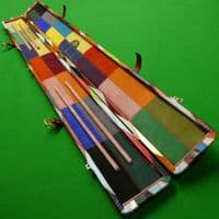 3/4 Peradon Harlequin Leather cue case wide - Burgundy straps