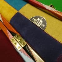 3/4 Peradon Harlequin Leather cue case wide - Burgundy straps