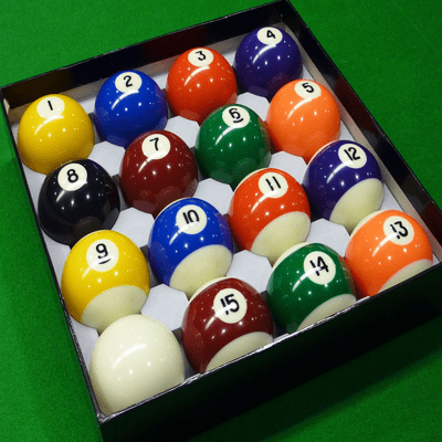 American 9 Ball Spots & Stripes Engraved Pool Balls 2 ¼