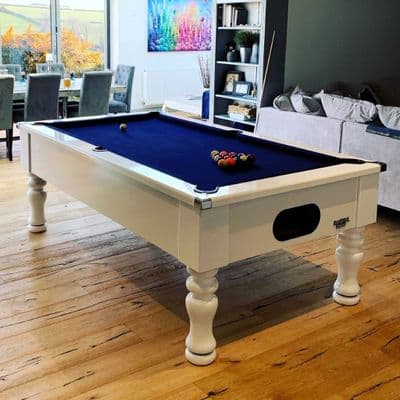 Gloss White Pool Table - Turned Legs - Delivery within 8 weeks