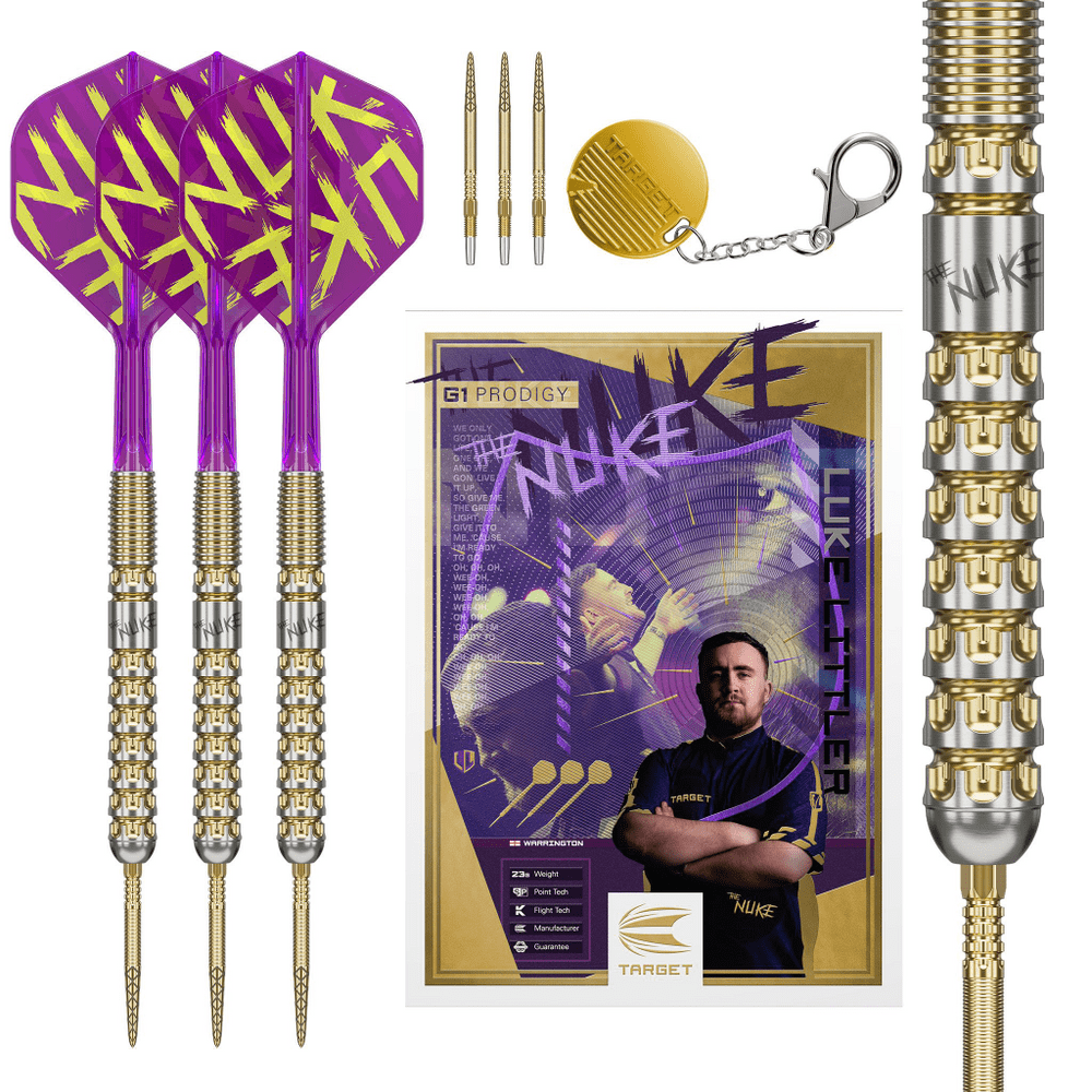 Sp Set Luke Nuke Littler G1 Prodigy Golden SP darts set 90 Tungsten
