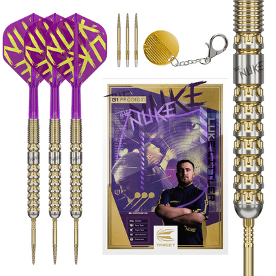 Luke Nuke Littler G1 Prodigy Golden SP darts set 90% Tungsten