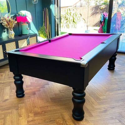 Matt Black Pool Table - Turned Legs - Delivery within 8 weeks