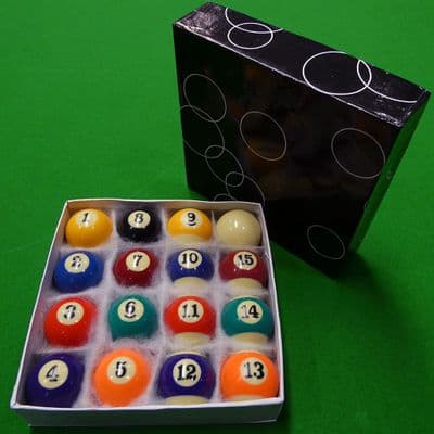 Mini American 9 Ball Spots & Stripes engraved Pool Balls 1.5