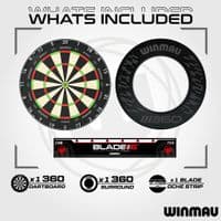 Winmau Blade 360 Dartboard & Surround set 5345