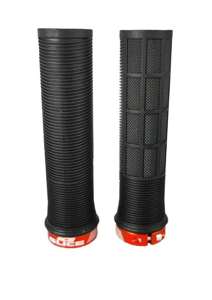 ICE SLICE Lockon grips Black grip Red locks