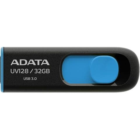 Adata UV128 32GB USB 3.2 Gen 1 Flash Drive, Black and Blue