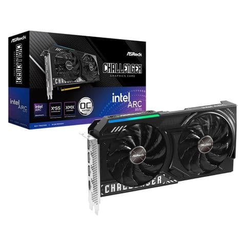 ASRock Intel Arc B570 Challenger OC 10GB GDDR6 Graphics Card,2600 MHz Base Clock, Dual Fan, 3x Displ
