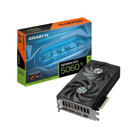 Gigabyte NVIDIA GeForce RTX 5060 Ti EAGLE OC 8GB GDDR7 Graphics Card, 4608 CUDA Cores, 2617MHz Core Clock, Dual Fan, 3x DisplayPorts / 1x HDMI Ports