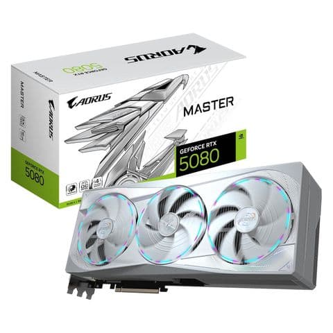 Gigabyte NVIDIA GeForce RTX 5080 AORUS MASTER 16GB GDDR7 Graphics Card, 10752 CUDA Cores, 2805 MHz C