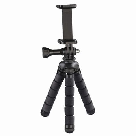 Hama (Flex) Phone/GoPro Mini-Tripod, 14cm Max Height, 360ÃÂ° Bendable Legs, Adjustable Centre Column