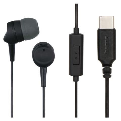 Hama (Sea II) In-Ear Earset, USB-C, Inline Microphone, Answer Button, Cable Kink Protection