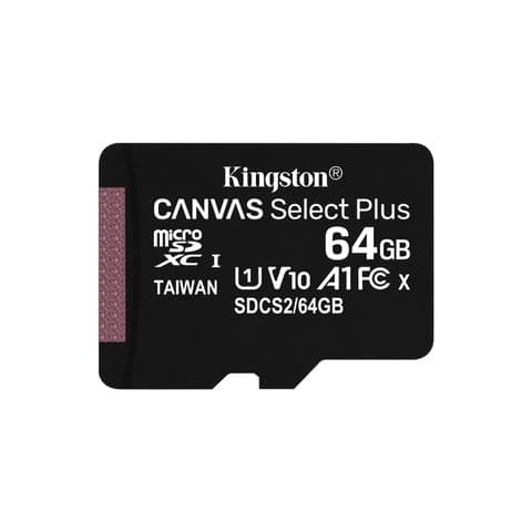 Kingston Canvas Select Plus SDCS2/64GBSP 64GB Micro SD UHS-I (U1) Flash Card, NO Adapter