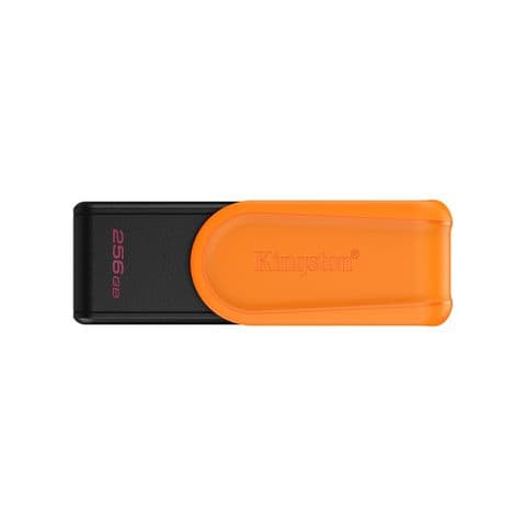 Kingston DataTraveler Exodia S DTXS/256GB USB Flash Drive, 256GB, USB 3.2, Black/Orange, Swivel Cap Design