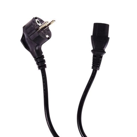 Mixed Length EU 2 Pin Plug To IEC C13 (Kettle) Mains Extension Cable - Black