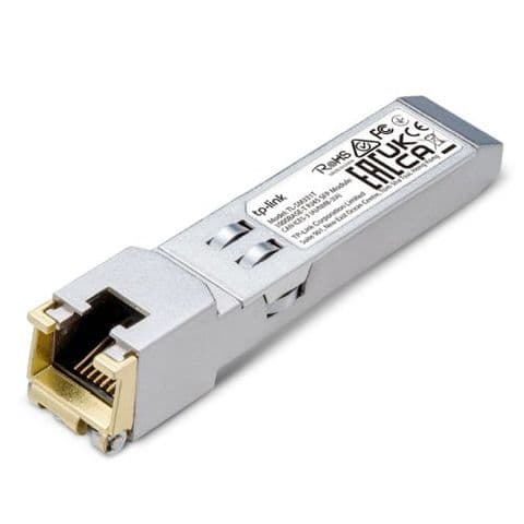 TP-LINK (SM331T) 1000BASE-T RJ45 SFP Module, Support TX Disable, 100m Reach Over Cat5e or Above, Hot-Pluggable