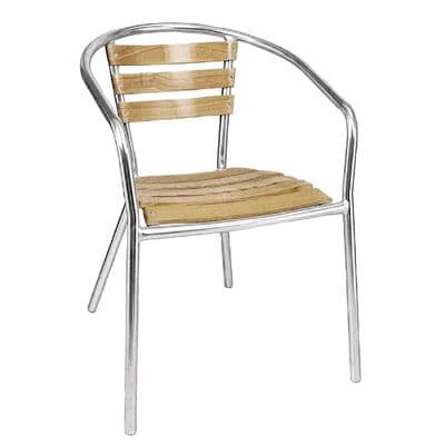 Bolero Aluminium and Ash Stackable Chairs