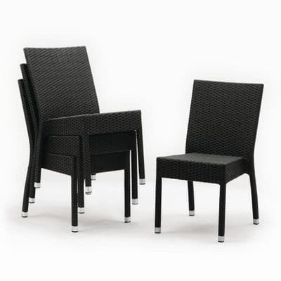 Bolero CF159 Black Wicker Outdoor Chairs