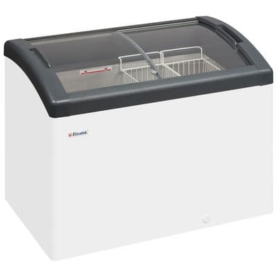 Elcold FOCUS 106 GREY Sliding Curved Glass Lid Chest Freezer